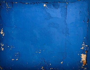 Weathered blue surface with cracked and peeling paint