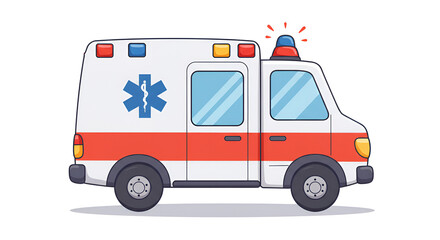 ambulance car isolated on white