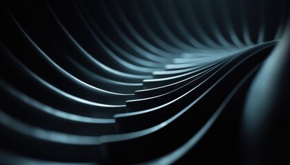 Close-up jet engine specifically turbine blade black