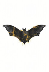 Ornate Bat Silhouette with Artistic Drips