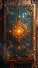 Ornate book cover with celestial design