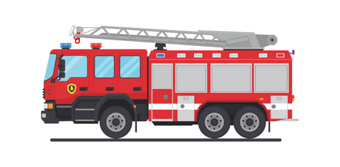 firetruck,emergency,transport flat vector illustration of a red firetruck or fire engine emergency vehicle for transport