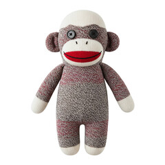 Classic handmade sock monkey stuffed animal toy © PNG Lab