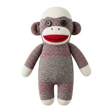 Classic handmade sock monkey stuffed animal toy