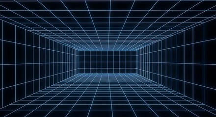 Digital Grid Futuristic Space.