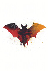  Haunted Bat Symbol with Distressed Effect