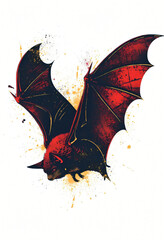 Graphic Design of Bat for Halloween Projects
