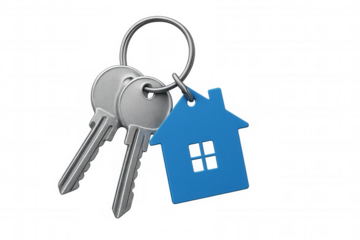 Keys to new home showing concept of real estate, ownership, property, rent, and successful housing deals
