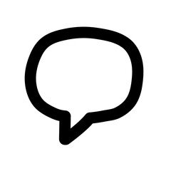 Simple Speech Bubble Icon Doodle Style Illustration