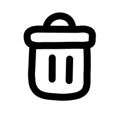 Kawaii Trash Bin Icon Doodle