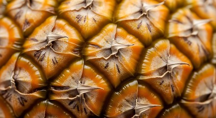 Fototapeta premium Close up of a pineapple skin texture and pattern.