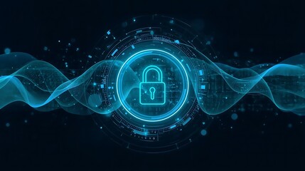 Digital Lock Symbol Representing Cybersecurity Data Protection and Network Security