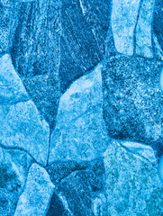 Blue Cyan Stone Wall Texture Background - Natural Rock Pattern with Azure Tones for Fresh Modern Design and Creative Projects. Ultra High Resolution 
