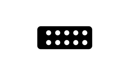 Black pill pack icon isolated