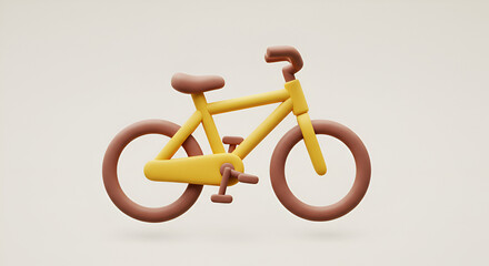 red bicycle on white background