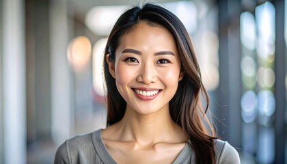 beautiful closeup portrait of a Asian woman