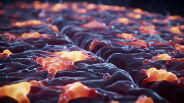 human brain inflamed from Japanese encephalitis, swollen tissue, glowing neural activity