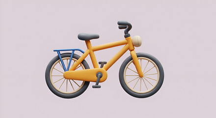 yellow bicycle on a wooden wall