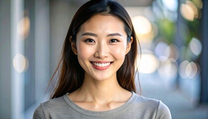 beautiful closeup portrait of a Asian woman