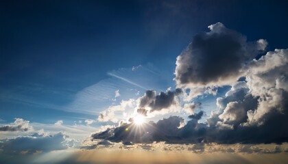 Cloudy Sky Overlay With Sun To Left