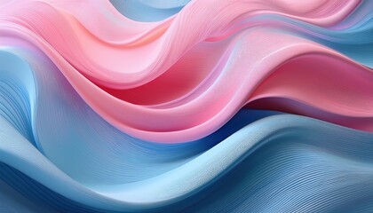 Pink And Blue Waves Swirl Across A Soft Abstract Background Creating A Light And Decorative Illustration With A Fluid Motion