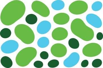 Vector set of flat organic shapes in light blue and green for modern design