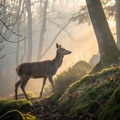 deer in the woods