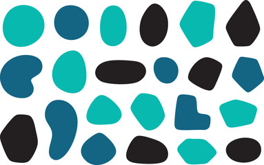 Abstract Shapes Collection Vector Set with Circles Blobs and Polygons in Clean Minimal Colors