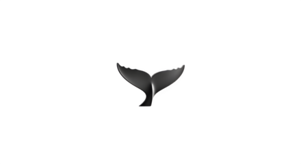 A whales tail fluke emerges from the water.