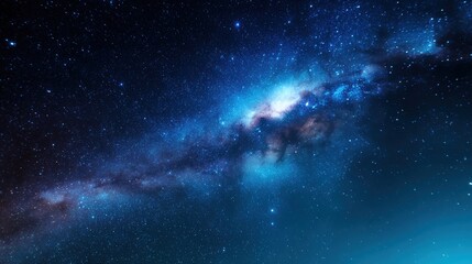 Fototapeta premium Stunning view of a vibrant galaxy with swirling stars and cosmic dust against a dark universe backdrop