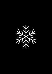 Fototapeta premium Minimalist snowflake black background