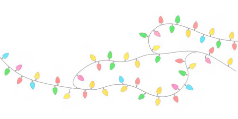 Colorful Christmas lights PNG overlay transparent for festive designs and