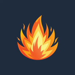 Fire icon illuminated against a dark background, symbolizing heat or danger.