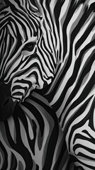 Obraz premium Zebra Portrait Close-Up Showing Stripes Texture, Pattern; Abstract Background Use