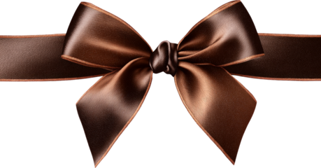 Elegant brown satin ribbon bow for gift wrapping and decoration