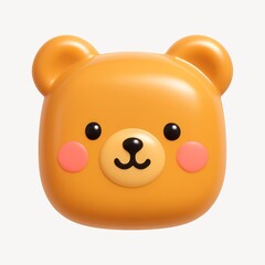 Obraz premium Cute 3D bear face illustration.
