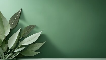 Sage Green Aesthetic Background With Copyspace