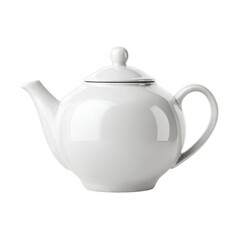 Obraz premium Ceramic teapot with lid. Isolated white background. Png format