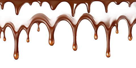 Chocolate Drips Border on Black Background melting