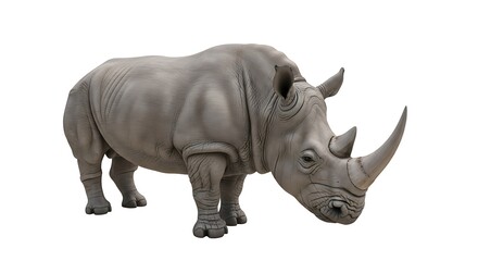 Fototapeta premium White Rhinoceros in Profile.