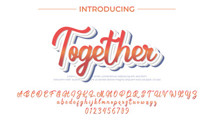 Together - Elegant 3D Script Font with Handwritten Style for Modern Typography and Branding