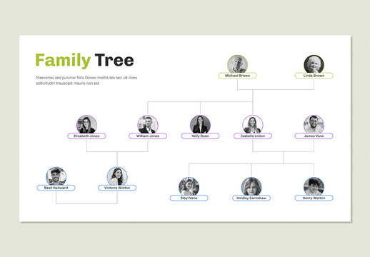 Editable Family Tree and Org Chart Infographic Template for Modern Presentation Design