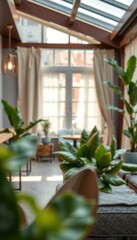 The tranquil outdoor urban environment offers a natural background scene for wellness with no people present.