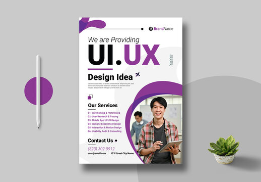 Ui Ux Business Flyer Template Layout