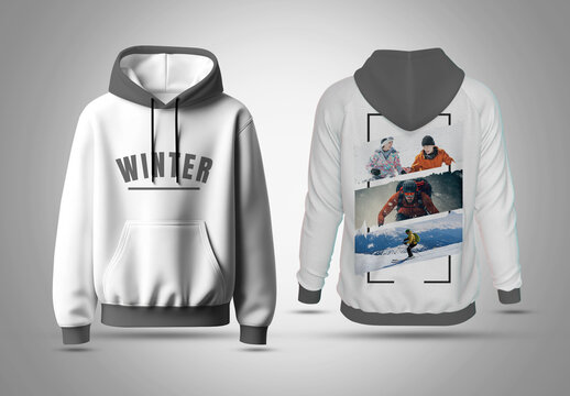 White Color Hoodie Design With Image