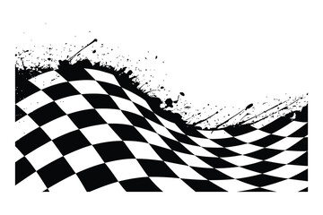 Grunge Splatter Racing Flag Wave