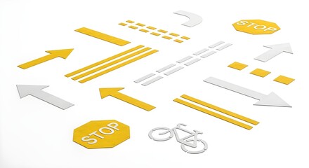Navigate your project with directional signs, arrows, and stop markers for clear guidance