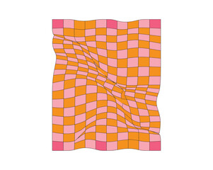 Wavy Optical Illusion Checkerboard Pattern