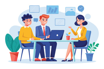 Business team meeting to discuss ideas and strategy isolated on white background brainstorming and teamwork concept