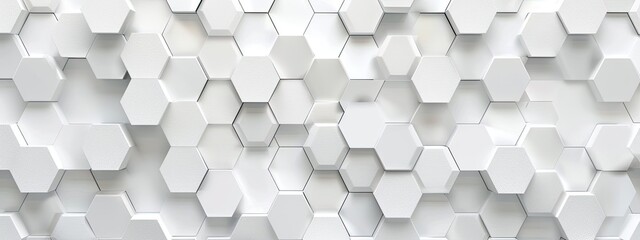 Abstract image of a textured surface composed of numerous off-white, three-dimensional hexagonal shapes, creating a visually interesting and slightly uneven pattern